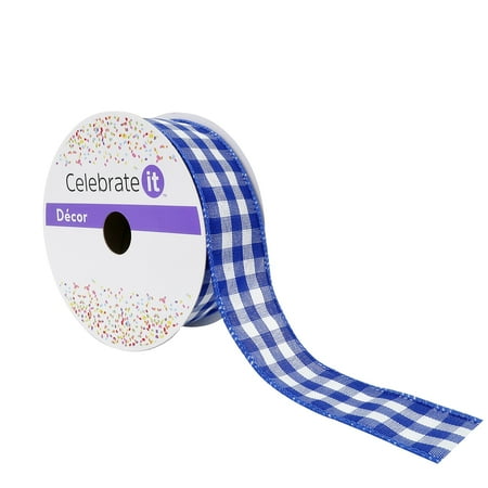 UPC: 0191518419726 | 1.5 Gingham Wired Ribbon by Celebrate It™ Décor