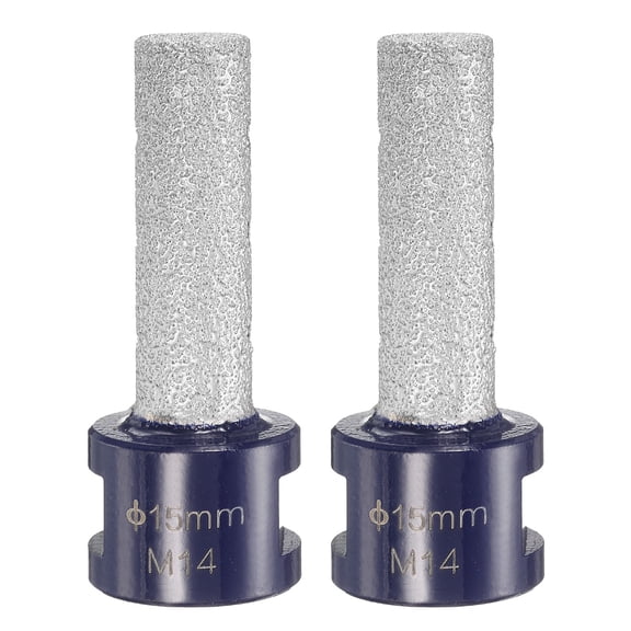 2pcs Diamond Finger Milling Bits 15mm (3/5") Dia 5/8"-11 Thread Diamond Milling Bit for Enlarging Shaping Existing Holes in Porcelain Ceramic Tile Marble, Blue