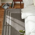thumbnail image 3 of TOWN & COUNTRY EVERYDAY Cloud Shag Plush Border Area Rug with High-Low Pile, Grey, 6'6"x9'6", 3 of 9