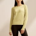 thumbnail image 2 of aidice Workout Tops for Women Breathable Round Neck Long Sleeve Skinny Stretch Athletic Gym Tee Shirts, 2 of 5
