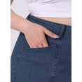 thumbnail image 5 of DARING DIVA Women's Plus Denim Skirts with Pockets A-Line Midi Jean Skirt 4X Blue, 5 of 7