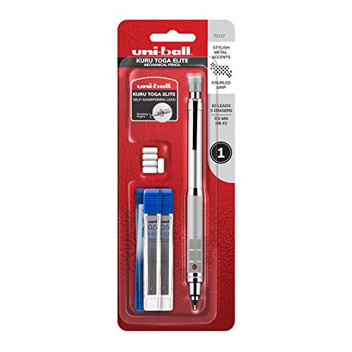 uniball Kuru Toga Elite Mechanical Pencil Starter Kit with Silver