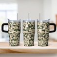 thumbnail image 2 of Camo 20oz Stainless Steel Tumbler with Handle and Straw – Insulated Travel Cup with Sliding Lid, 360° Full Wrap Printed Mug for Home, Outdoor & Sports Use, Camouflage, 2 of 6