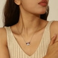 thumbnail image 2 of Ydou Butterfly Necklace for Women,925 Sterling Silver January Birthstone Necklace Garnet Red Necklace Valentines Mother's Day Gift for Wife Mom, 2 of 10