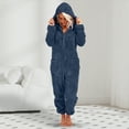 thumbnail image 4 of Towmus Women Onesies Fluffy Fleece Jumpsuits Sleepwear Plus Size Hooded Sets Pajamas Adult Winter Warm Pajamas Homewear Christmas with Pockets, 4 of 8