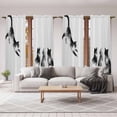 thumbnail image 6 of Black White Cat Kitchen Curtain for Berdoom Living Room Cafe 72 Inch Length, Retro Art Animals Tiers Curtains Light Filtering Drapes Rod Pocket Window Treatment 2 Panels 52"Wx72"L, 6 of 8