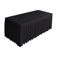 thumbnail image 2 of 4FT Black Pleated Skirt Tablecloth for 120x60x75cm Tables, Wrinkle Resistant Polyester Rectangular Table Cover with Elegant Ruffled Drop for Banquet & Event Decor, 2 of 6
