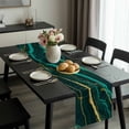 thumbnail image 2 of Marble Green Table Runner 90 Inches Long, Retro Abstract Ombre Gold Nature Cracks Kitchen Coffee Dining Table Decoration for Home Party Birthday Wedding Home Decor 13x90 Inches, 2 of 8