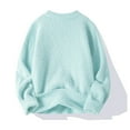 thumbnail image 4 of YUGYXL Men's Oversized Sweaters Long Sleeve Fuzzy Knit Casual Chunky Pullover Sweater Fall Outfits Clothes Mint Green XL, 4 of 6