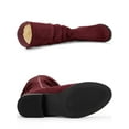 thumbnail image 5 of DARING DIVA Women's Round Toe Slouches Block Heels Knee High Boots Burgundy 9, 5 of 7