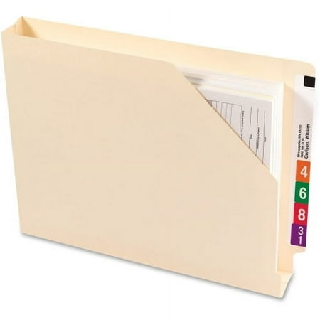 UPC: 0086486757409 | Smead End Tab File Jackets with Self-Master Reinforced Tab Letter – 8 1/2  x 11  Sheet Size – 1 1/2  Expansion – Straight Tab Cut – 14 pt. Folder Thickness – Manila – Manila – 2.11 oz – Recycled – 50