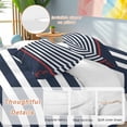 thumbnail image 2 of Vintage Anchor Texture Bedding Duvet Cover Set Full Size 4 Pieces Blue Stripes Geometric Classic Bedding Set with Zipper Closure, 1 Comforter Cover 86x86 Inches 1 Flat Sheet & 2 Pillow Cases, 2 of 7