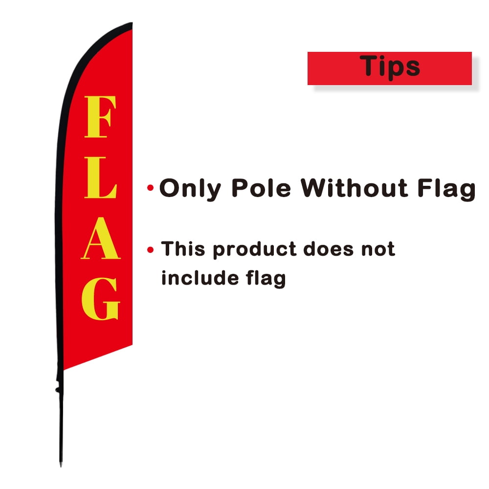 Generic 9 Ft Feather Flag Pole Kit with Ground Spike, Portable Flagpole for Advertising, Black