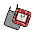 thumbnail image 2 of Carolines Treasures CJ1012-VPTHD Letter V Initial - Red Black Polka Dots Pair of Pot Holders, 7.5HX7.5W, multicolor, 2 of 2