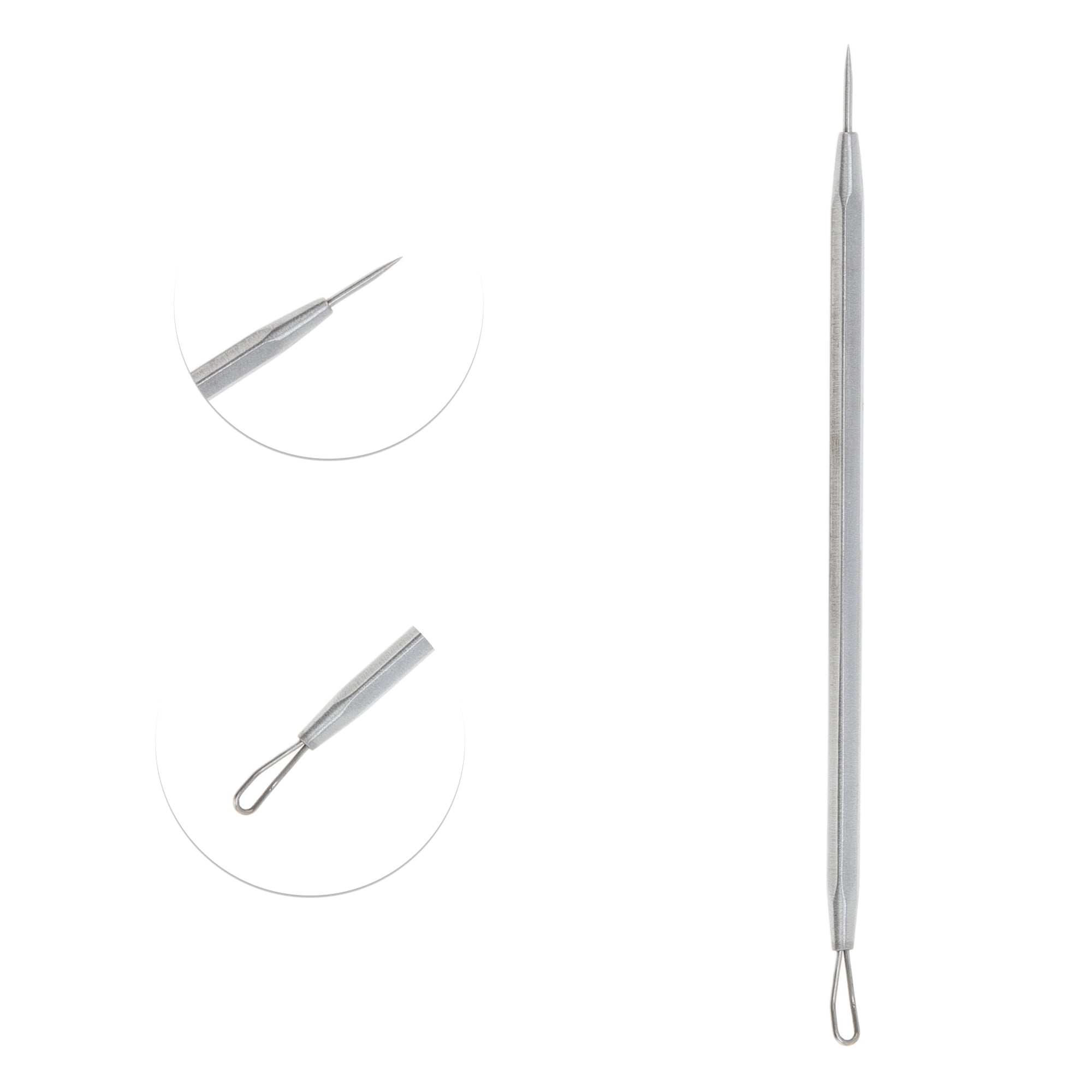 Unique Bargains 1pc Durable Squeeze Pimple Extractor Tool Silver Tone