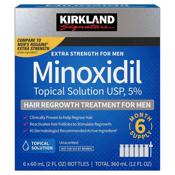 6 Months Kirkland Minoxidil 5% Extra Strength Hair Loss Regrowth Treatment Men