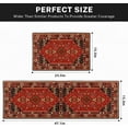 thumbnail image 2 of Boho Kitchen Rugs and Mats Non Skid Washable Set of 2, Vintage Red Border Floral Kitchen Mats for Floor, Geometric Kitchen Runner Rug, Tribal Ethnic Pattern Kitchen Decor, 2 of 6