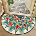thumbnail image 4 of DizeyBoyo Half Round Doormat Ethnic Floral Semi Circle Area Rug Non Slip Indoor Outdoor Entrance Half Moon Rug Absorbent Durable Washable Front Floor Mat for Kitchen Bedroom Patio Fireplace, 4 of 10