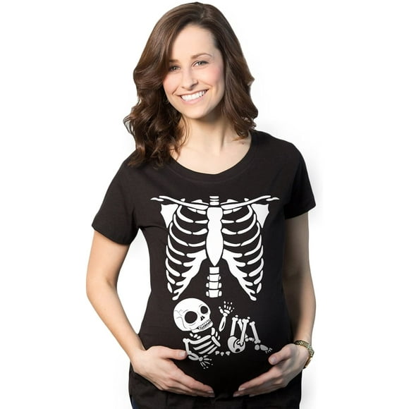 Crazy Dog T-Shirts Maternity Skeleton Baby T Shirt Funny Cute Pregnancy Halloween Tee Announcement