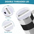 thumbnail image 3 of Yayeee 40oz Stainless Steel Tumbler with Straw and Handle Double-Wall Insulated Travel Water Bottle, Black and Gray Plaid Pattern, 3 of 8