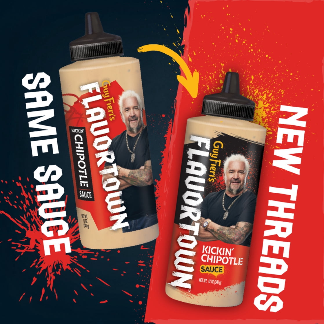 (2 pack) Flavortown Kickin' Chipotle Sauce 12 oz