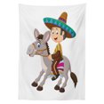 thumbnail image 3 of Ambesonne Donkey Tablecloth Rectangular Table Cover, Mexican Man with Sombrero, 60"x90", Multicolor, 3 of 4