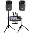 thumbnail image 2 of Rockville RPG2X12 Mixer/Amp+12" Bluetooth Speakers+Stands+Mics+Headphones+Facade, 2 of 13