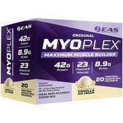 EAS Original MYOPLEX Maximum Muscle Builder - Meal Replacement Protein Drink Mix - Vanilla Ice Cream - 20 Individual Packets - High Quality Protein Blend - 42g Per Serving - Vitamins, Minerals,...