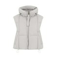 thumbnail image 4 of Hvyesh Cropped Puffer Vest Women Lightweight Quilted Stand Collar Sleeveless Jackets Fall Winter Zip Up Padded Coat with Hood White XXL, 4 of 6