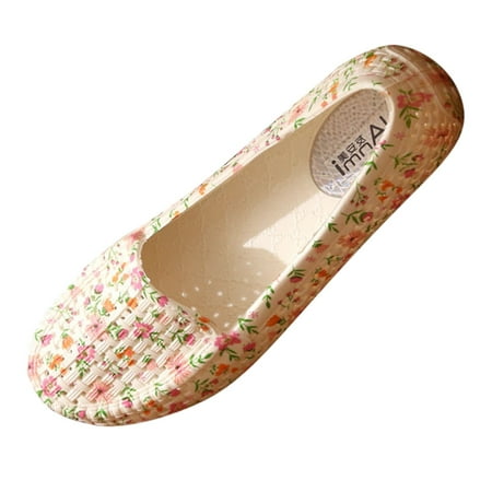 

Women Shoes Flat Bottom Casual Breathable Hollow Casual Shoes Soft Bottom Baotou Mother Shoes Beach Hollow Shoes