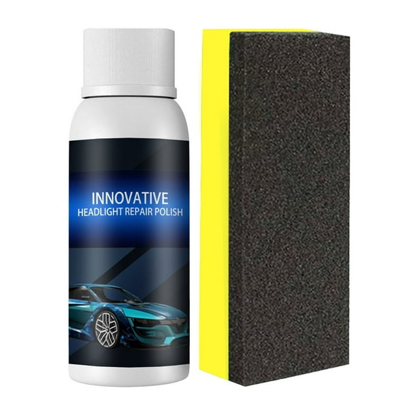 MesaSe 20ml Headlight Repair Fluid with Sponge Polishing Anti-aging High Efficiency Long Lasting Lamp Maintenance Beauty Supply Car Coating Yellowing Scratch Removal Lamp Repair Fluid for