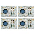 thumbnail image 1 of Un juego de cuatro piezas, diseño artístico con estampado bohemio, mantel individual de tela lavable para mesa, 1 of 5