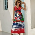 thumbnail image 5 of Dominican Republic Womens Night Club Maxi Dress V Neck Sleeveless Bohemia Long Dresses, 5 of 9