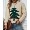thumbnail image 6 of Ugly Christmas Sweater for Women Crew Neck Long Sleeve Cute Funny Holiday Chrismas Tree Print Cable Knit Pullover Sweater Alsol Lamesa, 6 of 6