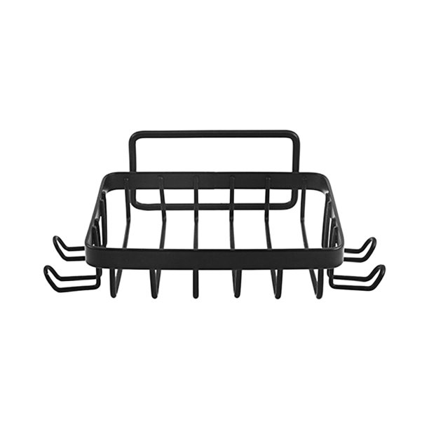 Estante de ducha autoadhesivo Infidev, resistente al óxido y de gran capacidad, sin necesidad de taladrar, para organizar el baño, fácil instalación, color negro, multiusos para champú y jabón.