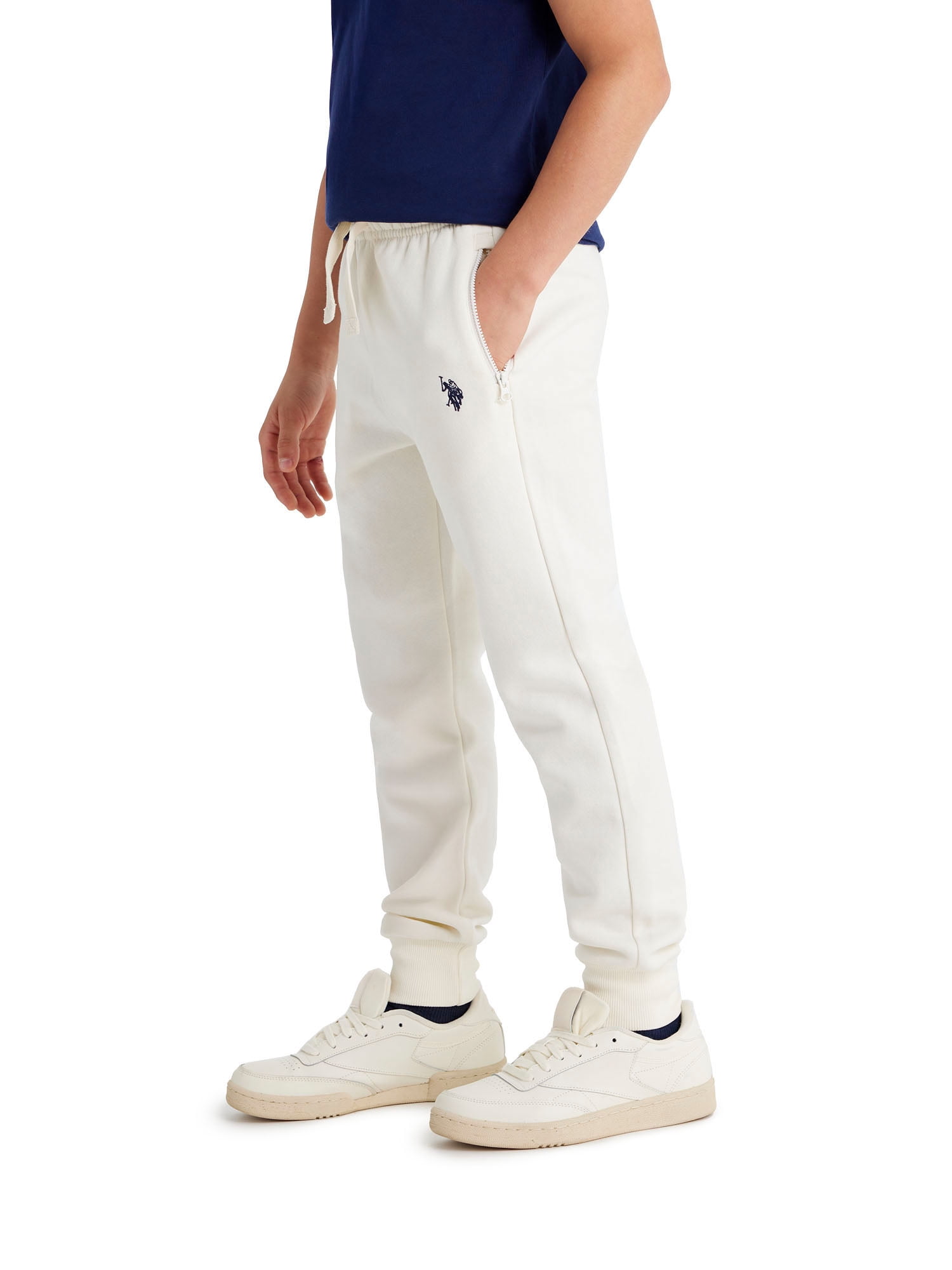 U.S. Polo Assn. Boys Fleece Jogger Pant Zip Pocket, Sizes 4-18