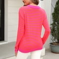 thumbnail image 3 of Gibobby Sueter Para Mujer Invierno Punto De Mujer De Punto Con Cuello Redondo Y Manga Larga A En Contraste(Rosa caliente,XG), 3 of 4