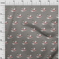thumbnail image 2 of oneOone Cotton Silk Medium Gray Fabric White Bird Craft Projects Decor Fabric Printed By The Yard 42 Inch Wide, 2 of 4