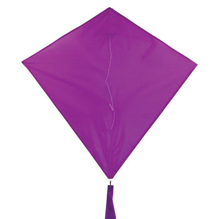 In the Breeze Grape 30 Inch Diamond Kite Solid Purple, Fun, Easy