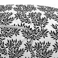thumbnail image 3 of Black and White Pouf Cover with Zipper, Abstract Branch Silhouette Spring Inspired Flourishing Leaves Botany Theme, Soft Decorative Fabric Unstuffed Case, 30" W X 17.3" L, Black White, by Ambesonne, 3 of 5