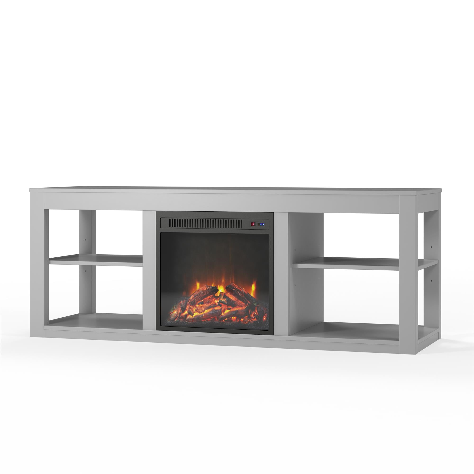 Ameriwood Home Parsons Electric Fireplace TV Stand for TVs up to 65" Dove Gray
