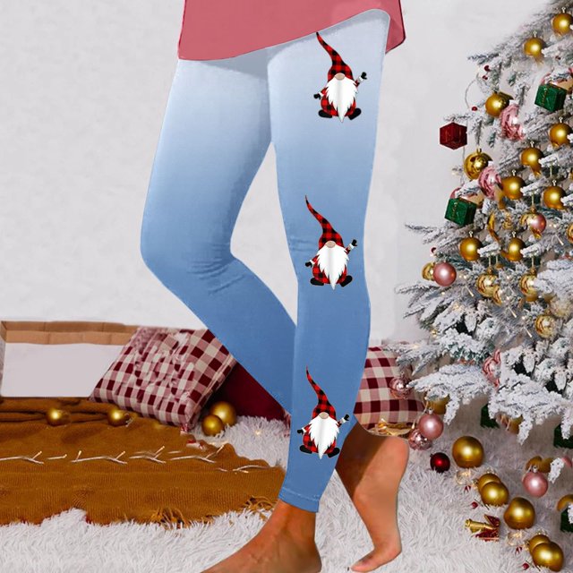 WILLBEST Leggings de Cintura Alta para Mujer, Pantalones de Yoga para Entrenamiento, Suaves, Elásticos, Cómodos, con Estampado Navideño, Diseño de Bloques de Color para Correr Y Gimnasio Extra Grande