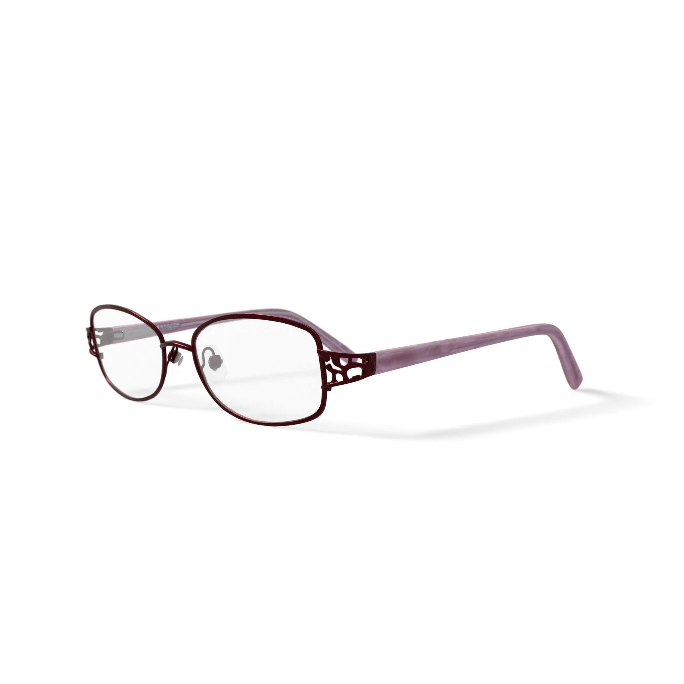 Madison Avenue Women's Rectangular Eyeglasses, MAL102, Wine, 52-17-135