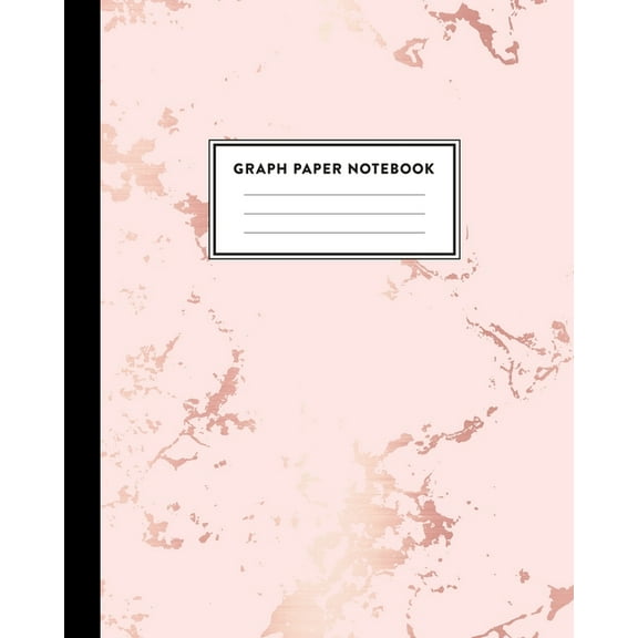 Graph Paper Notebook: Beautiful Pink Marble and Rose Gold 8 x 10 inches - 5 x 5 Squares per inch, (Paperback) by Blush Marble Notebooks