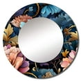 thumbnail image 2 of Designart "Nouveau Victorian Beauty II" Floral Rund Mirror For Wall Decor - Large Blue Round Print Mirror - Round Cottage Mirror - Wall Mounted Round Large Mirror - 29" x 29", 2 of 6