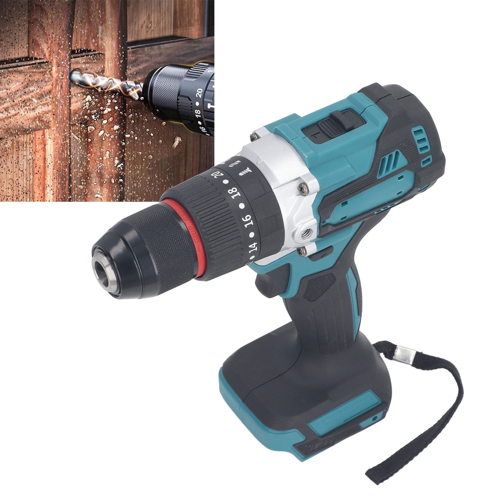 Impact Driver, 18V Battery Powered Cordless Drill with LED Light for DIY Projects