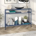 thumbnail image 4 of Henn&Hart 42" Mykonos Blue Metal Console Table, 4 of 8