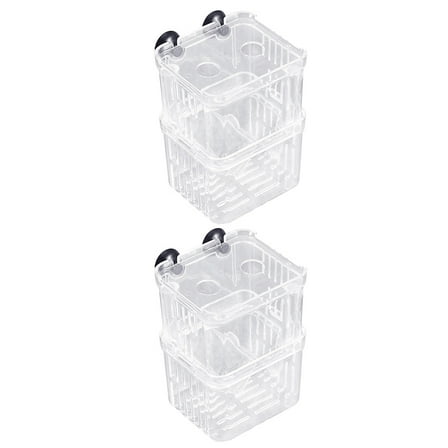 HOOWIFFY 2-Pack Acrylic Fish Breeding Tank Box with Water Circulation System for Aquarium and Fish Care