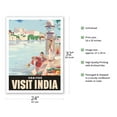 thumbnail image 2 of Visit India - Udaipur - City of Lakes Rajasthan - Vintage Travel Poster c.1957 - Bamboo Fine Art 290gsm Paper Print (Unframed) 24x32in, 2 of 4