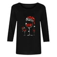 thumbnail image 4 of Elvqul Womens Blouses 3/4 Sleeve Shirts Christmas Crewneck Loose Funny Dressy Tops for Ladies Red, 4 of 6